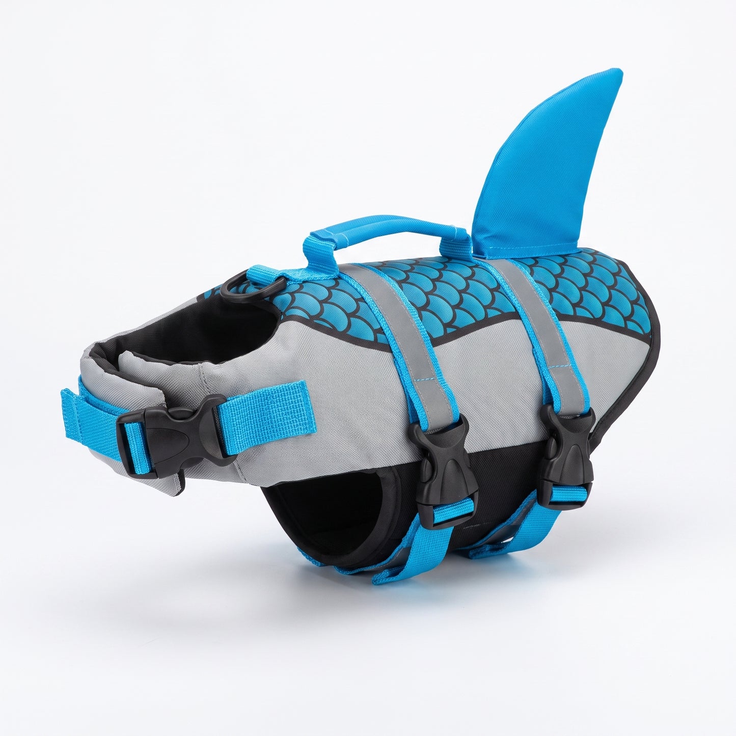 AquaBark™ Pro – Wypornościowa Kamizelka dla Psa z Płetwą Rekina